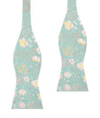 Maui Mint Green Floral Self Bow Tie