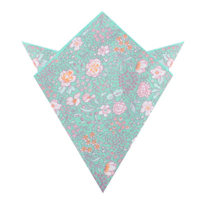 Maui Mint Green Floral Pocket Square