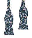 Mediterranean Midnight Blue Floral Self Bow Tie