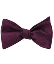 Metallic Maroon Oxford Weave Self Tied Bow Tie