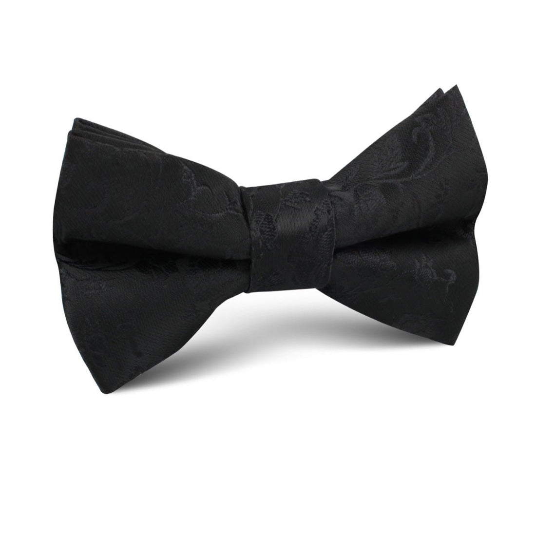 Midnight Black Floral Kids Bow Tie