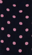 Midnight Blue On Pink Polka Dot Low Cut Socks Pattern Fabric