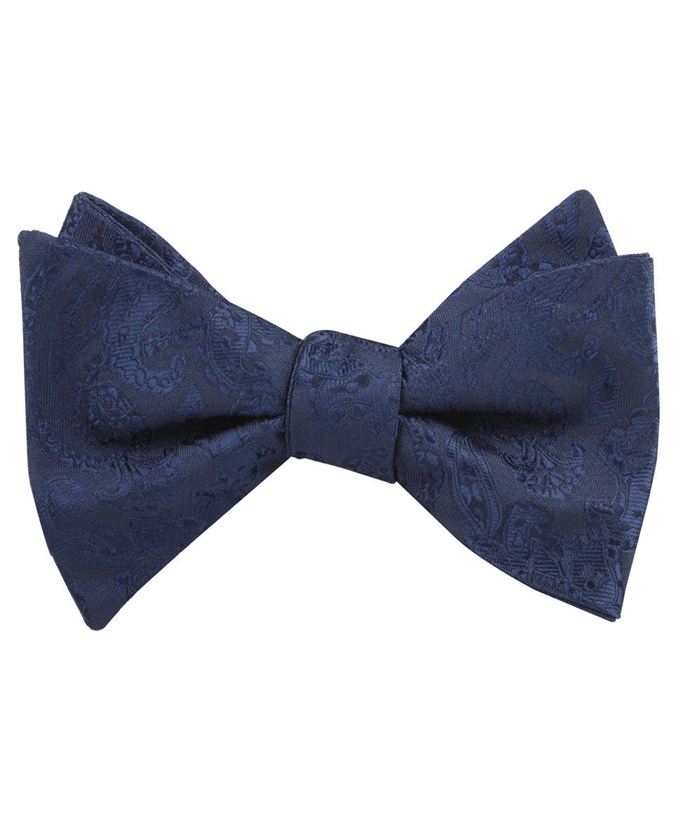 Midnight Navy Paisley Self Tied Bow Tie