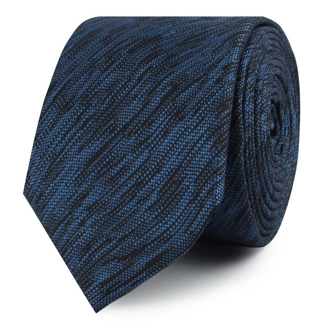 Midnight Blue-Black Chambray Skinny Ties