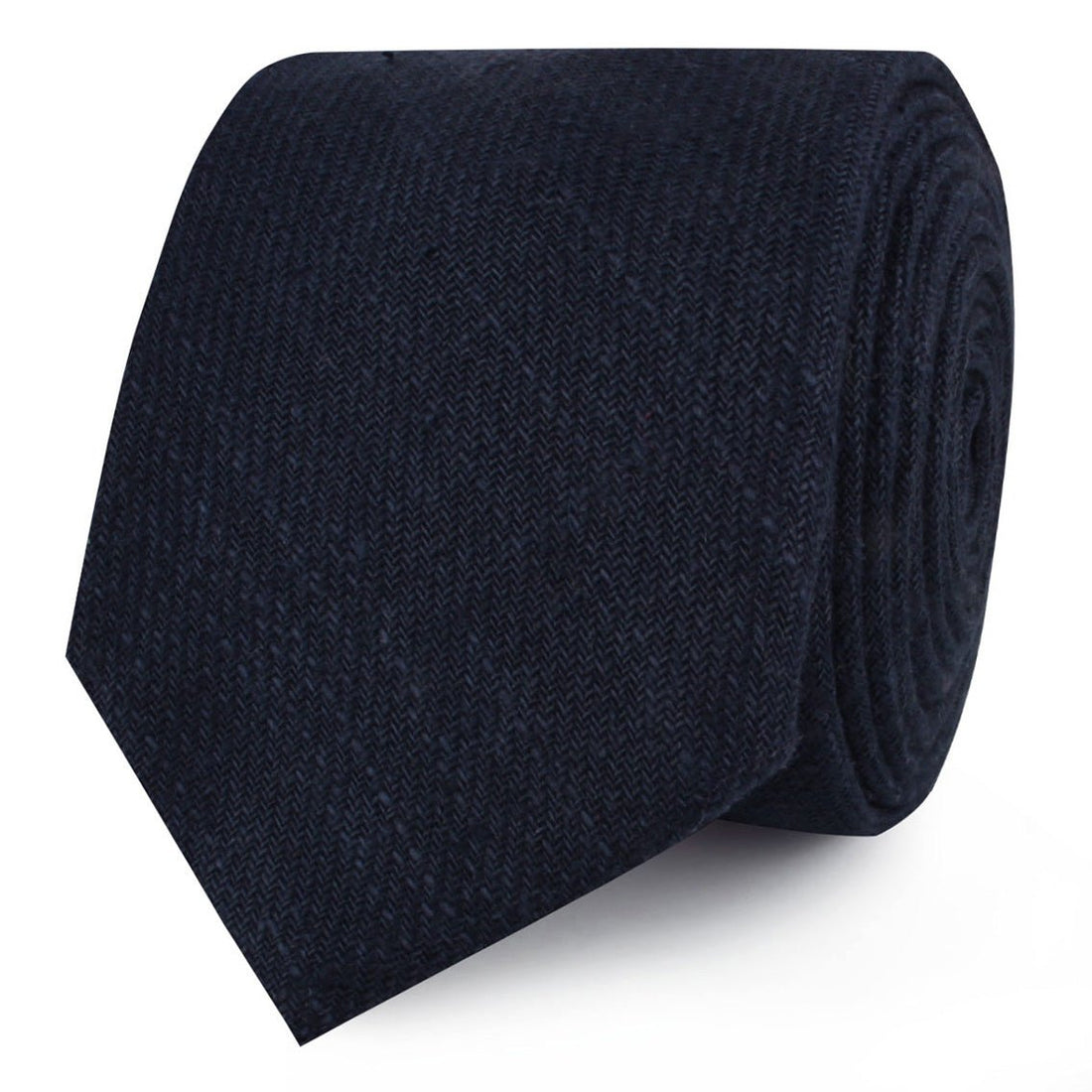 Midnight Blue-Black Linen Skinny Ties