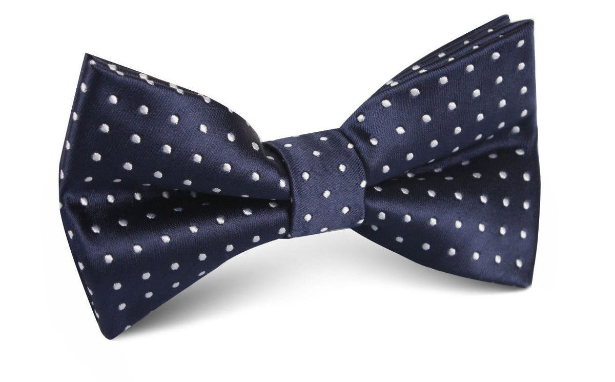 Midnight Blue Mini Pin Dots Bow Tie