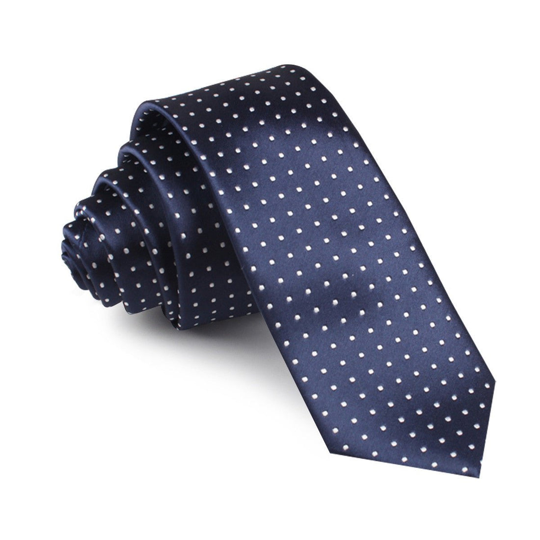 Midnight Blue Mini Pin Dots Skinny Tie