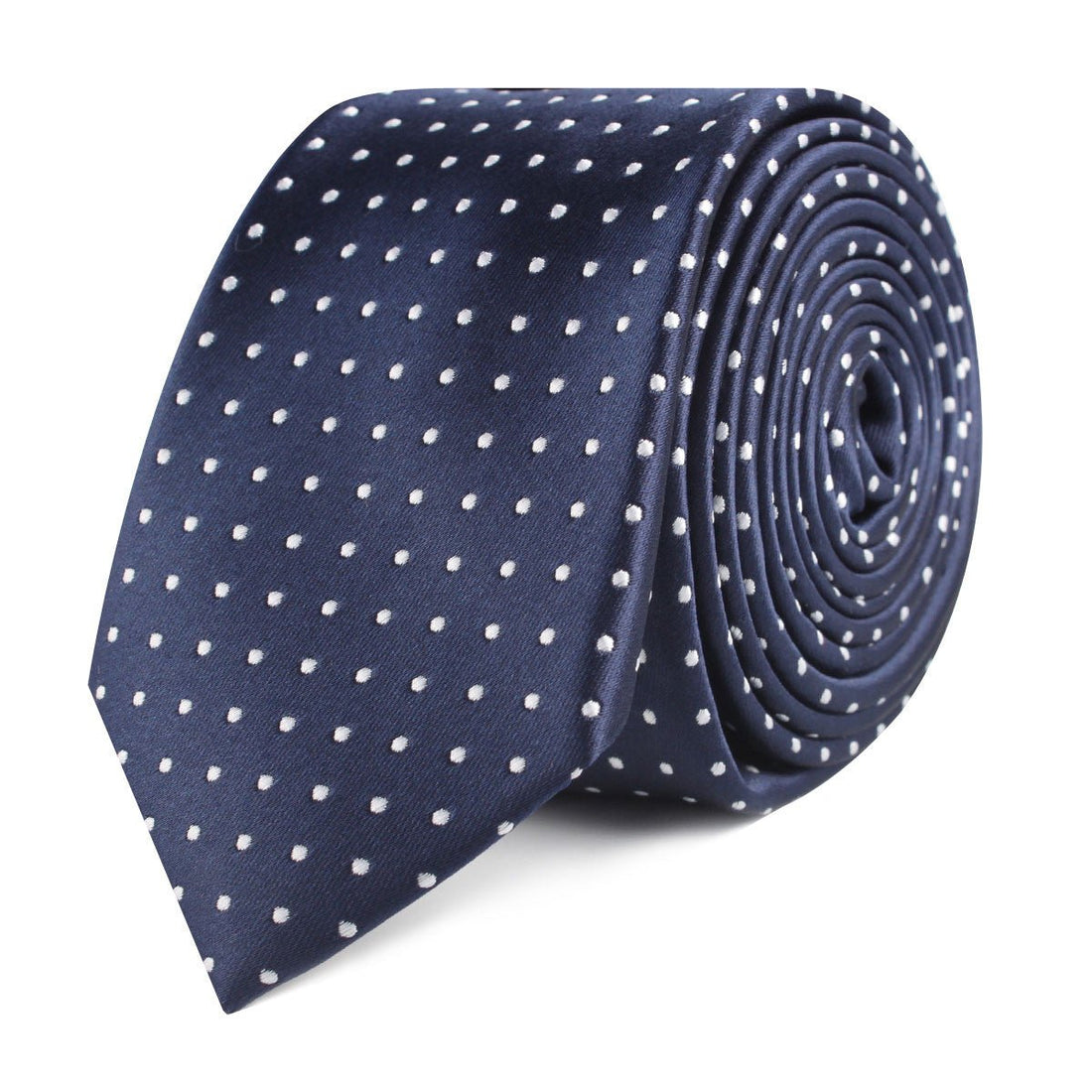 Midnight Blue Mini Pin Dots Slim Tie