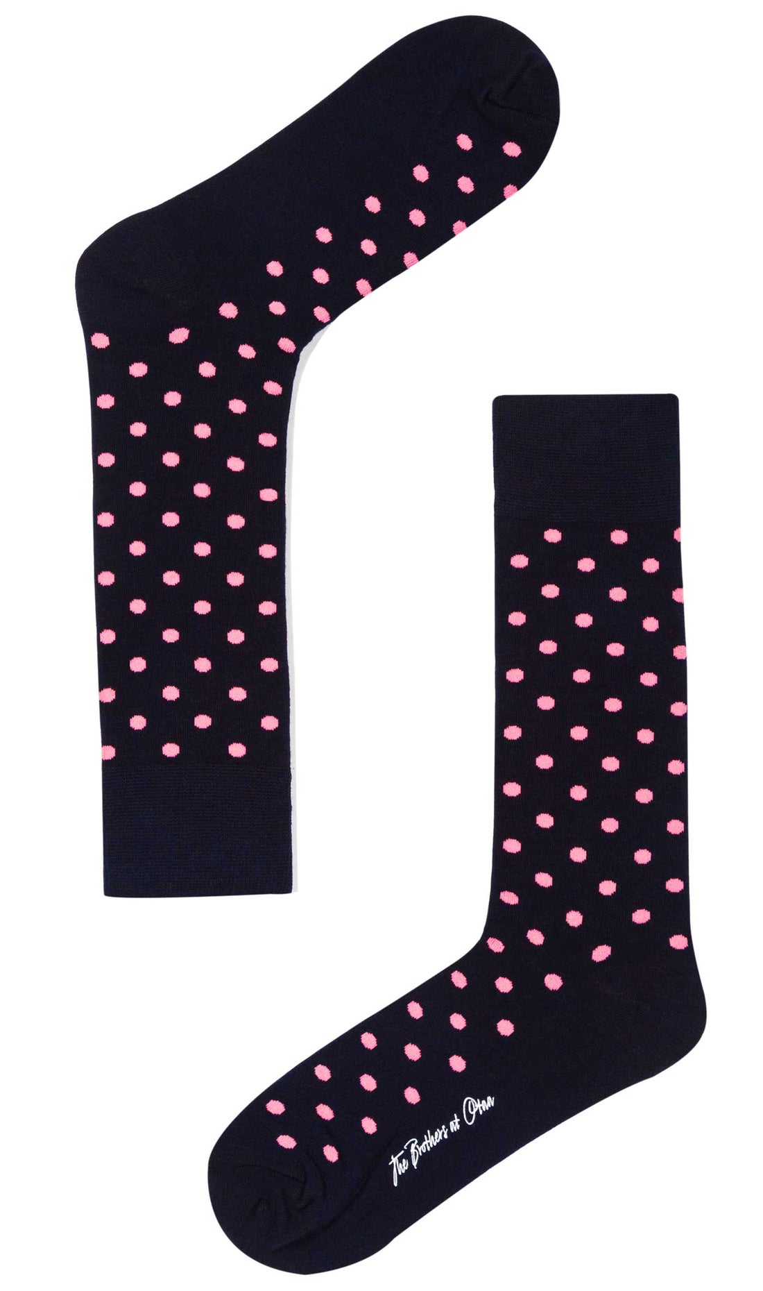 Midnight Blue on Pink Dot Socks