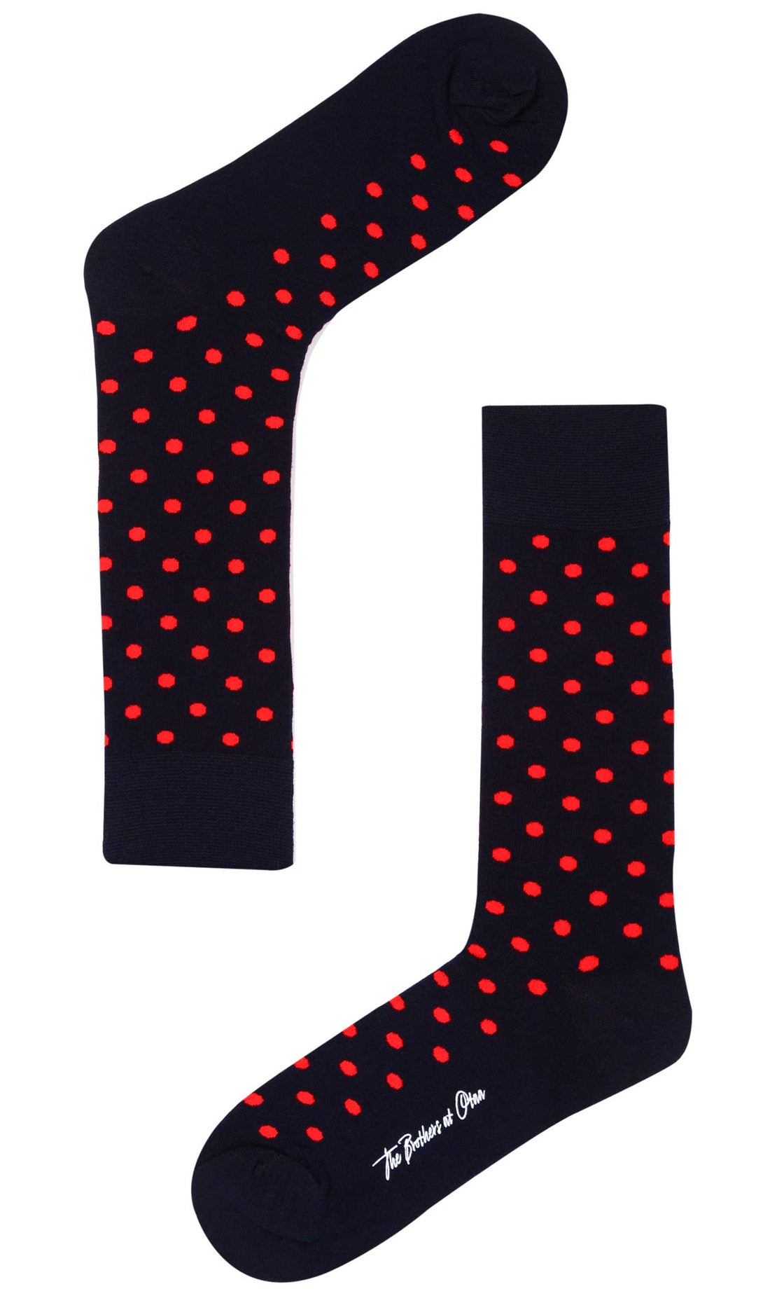 Midnight Blue on Red Dot Socks