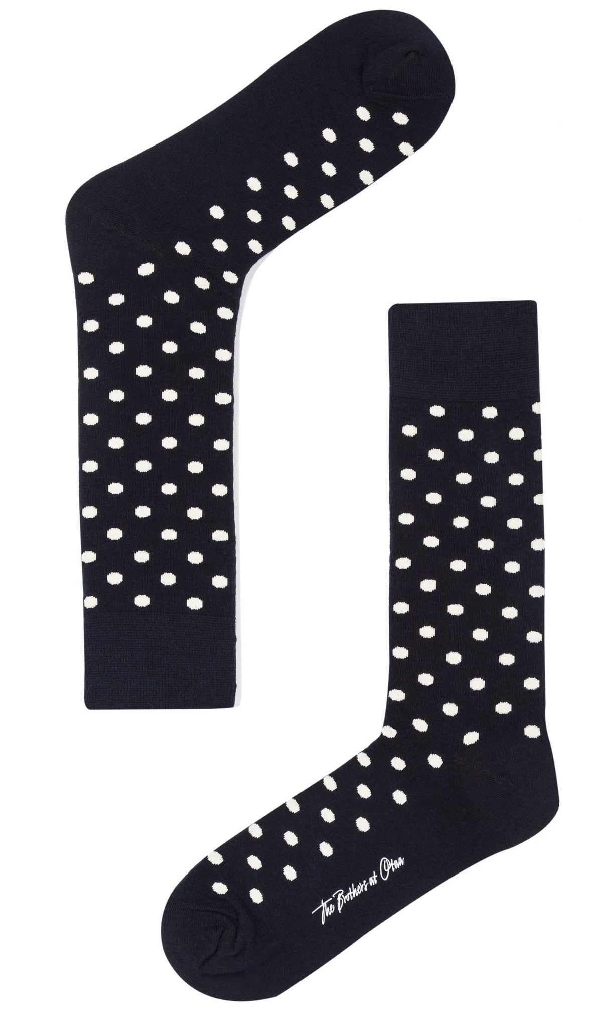 Midnight Blue on White Dot Socks