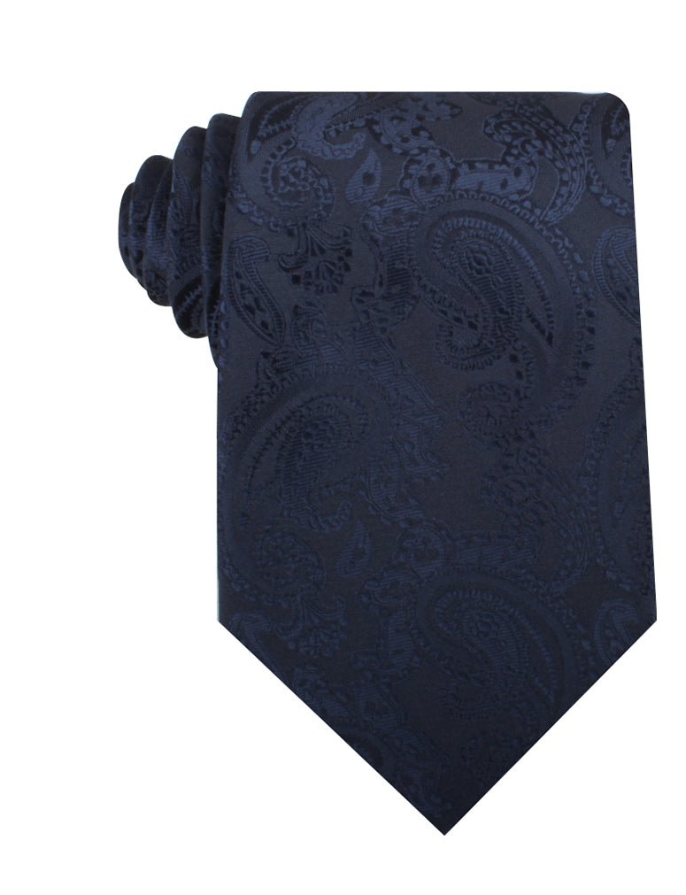 Midnight Navy Paisley Necktie