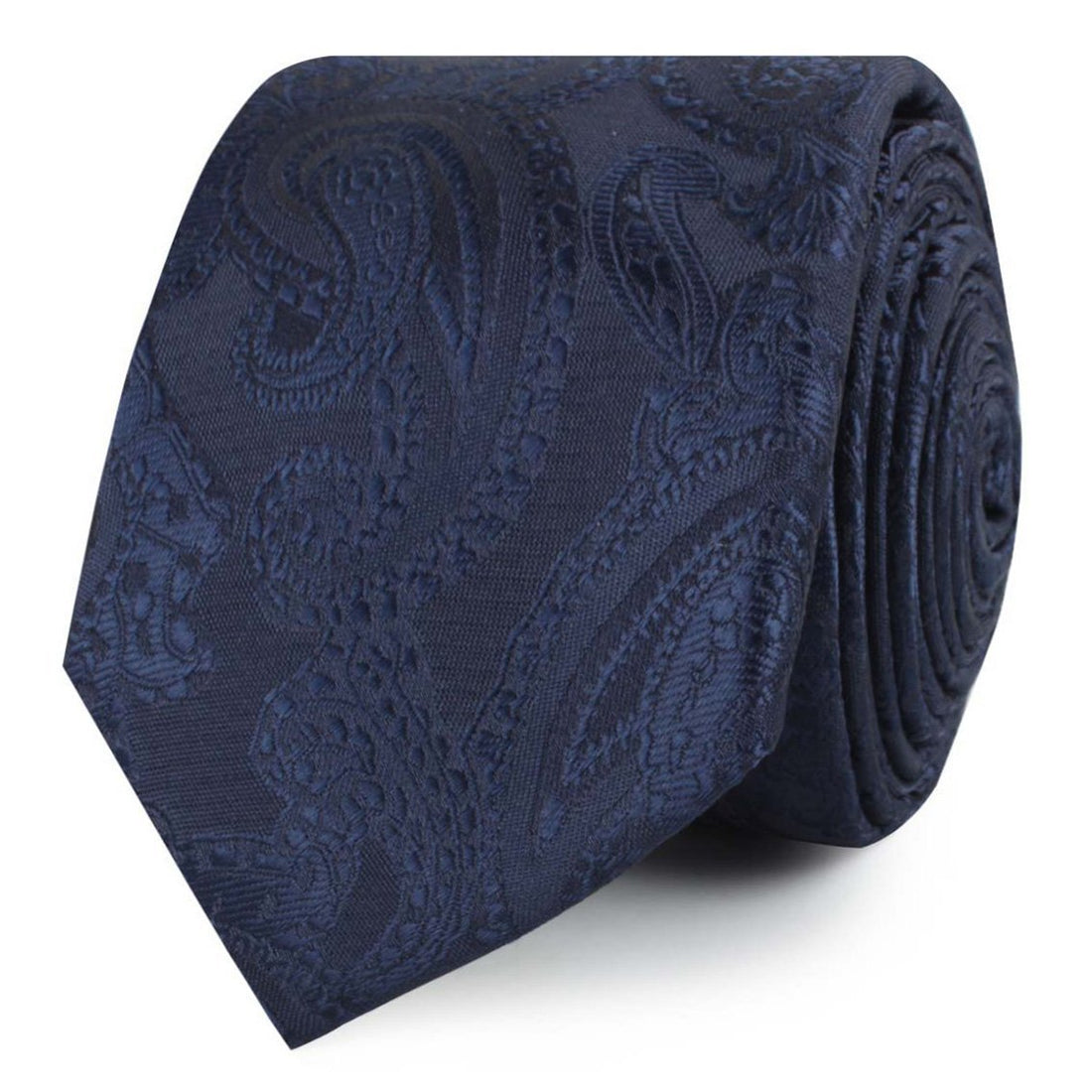 Midnight Navy Paisley Skinny Ties