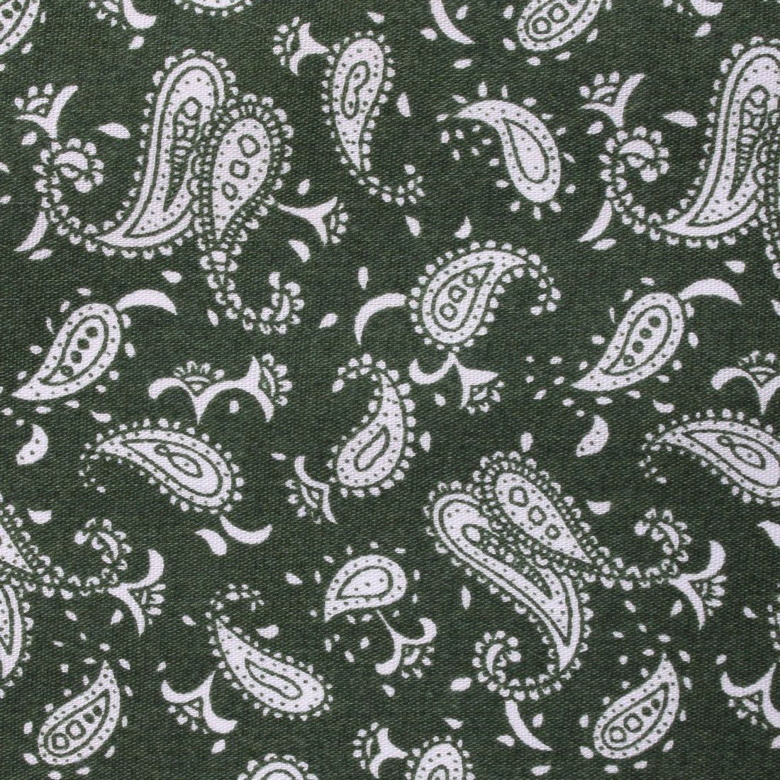 Milan Paisley Green Fabric Pocket Square