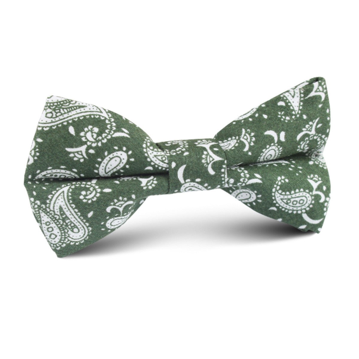 Milan Paisley Green Kids Bow Tie