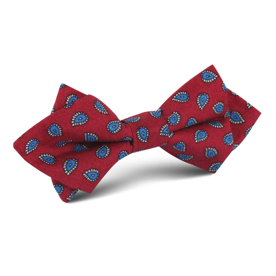 Milano Burgundy Red Paisley Diamond Bow Tie