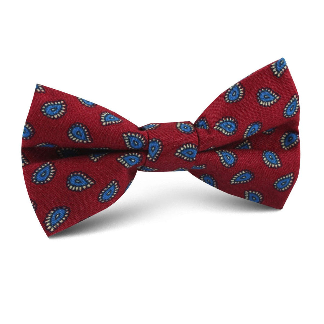 Milano Burgundy Red Paisley Kids Bow Tie