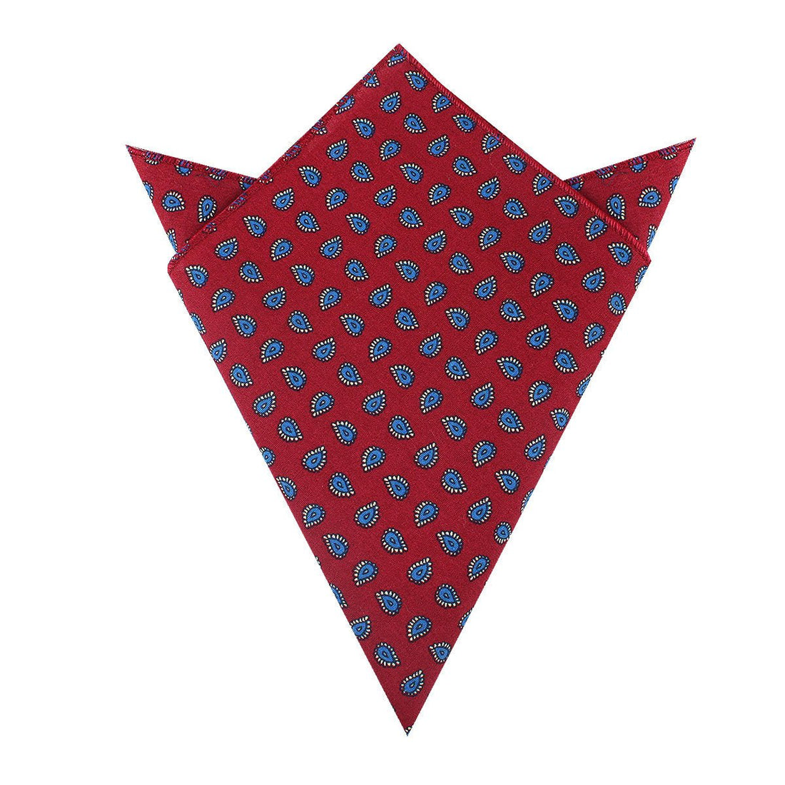 Milano Burgundy Red Paisley Pocket Square