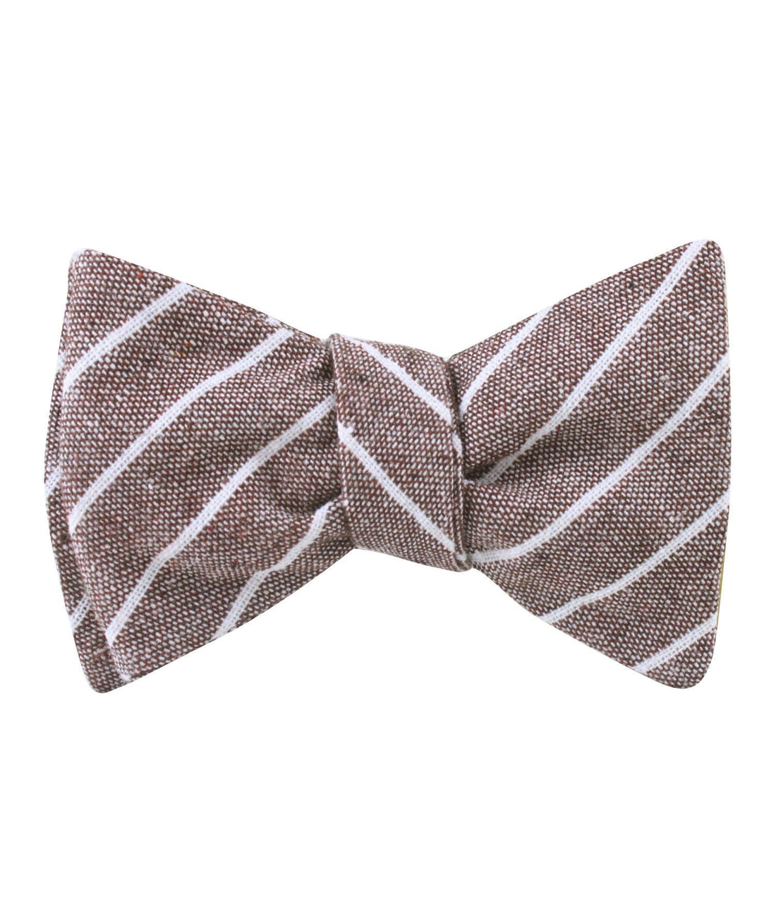 Mocha Brown Pinstripe Linen Bowtie