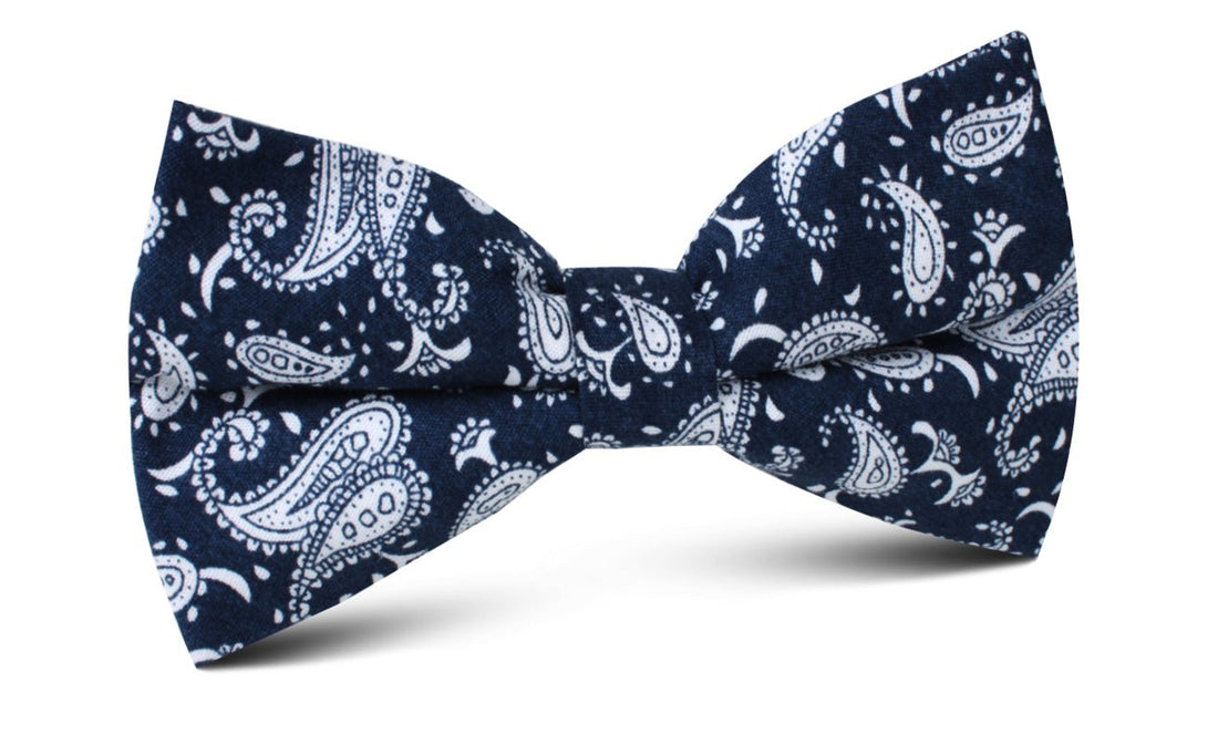 Moroccan Blue Paisley Bow Tie