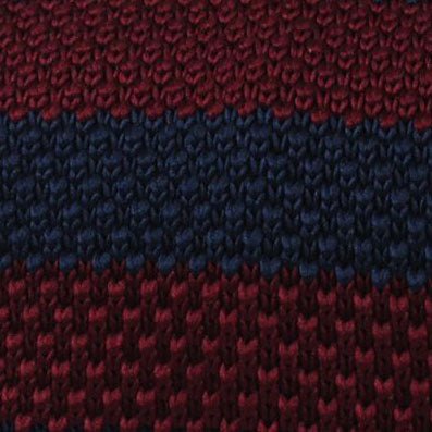 Madsen Burgundy & Navy Blue Striped Knitted Tie Fabric