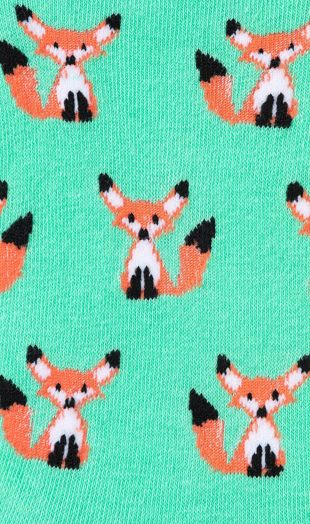 Mr Fox Mint Green Low Cut Socks Pattern  Fabric