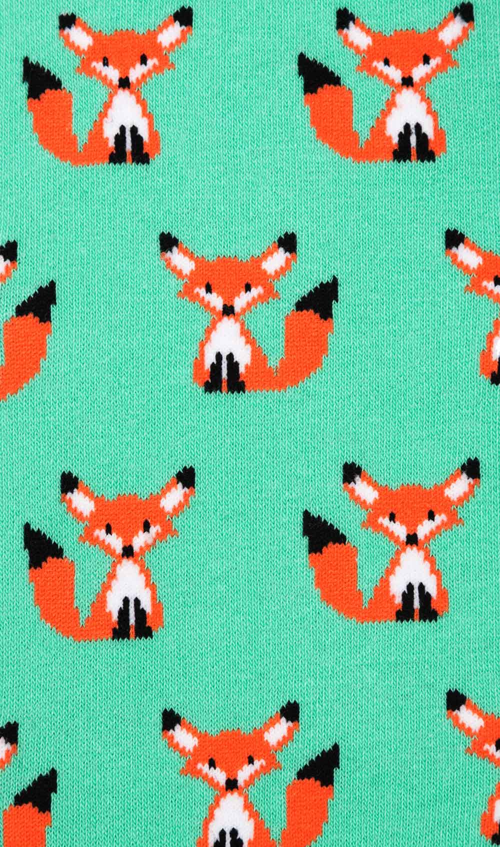 Mr Fox Mint Green Socks Fabric