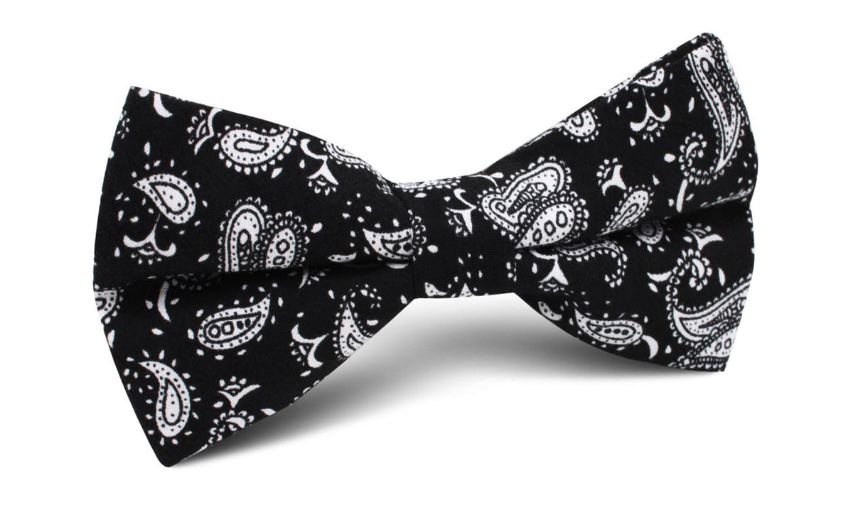 Mr Pollard Black Paisley Bow Tie