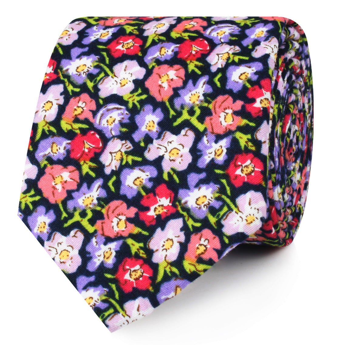 Murcia Purple Floral Skinny Ties