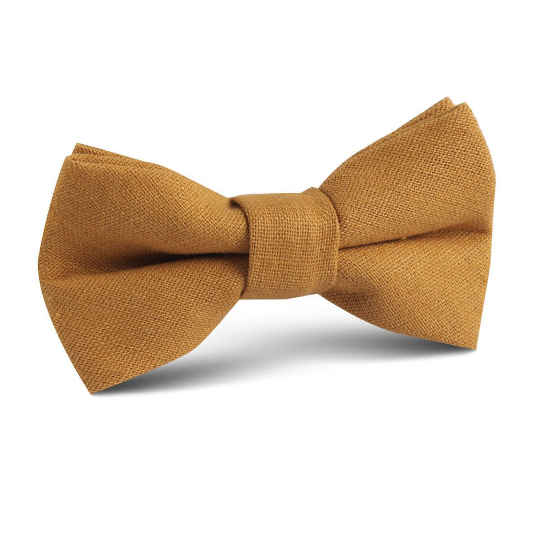 Mustard Yellow Slub Linen Kids Bow Tie