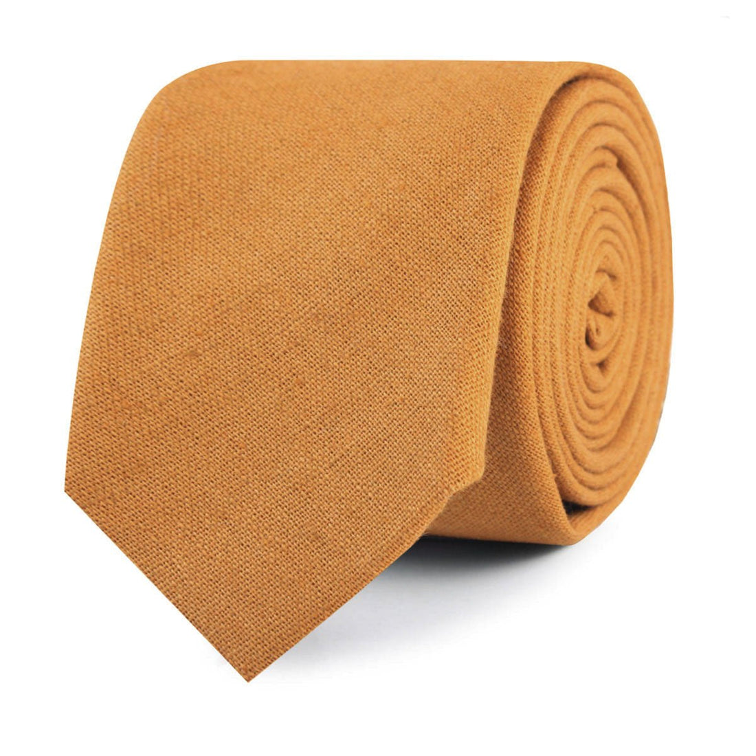 Mustard Yellow Slub Linen Slim Tie