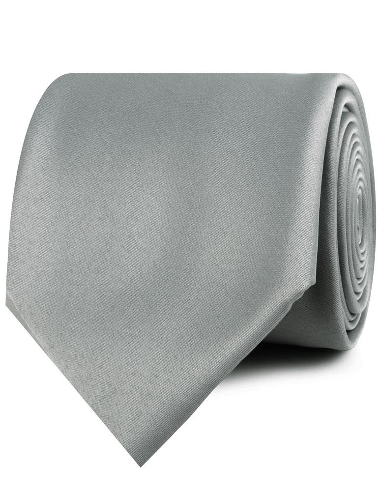 Mystic Silver Satin Neckties