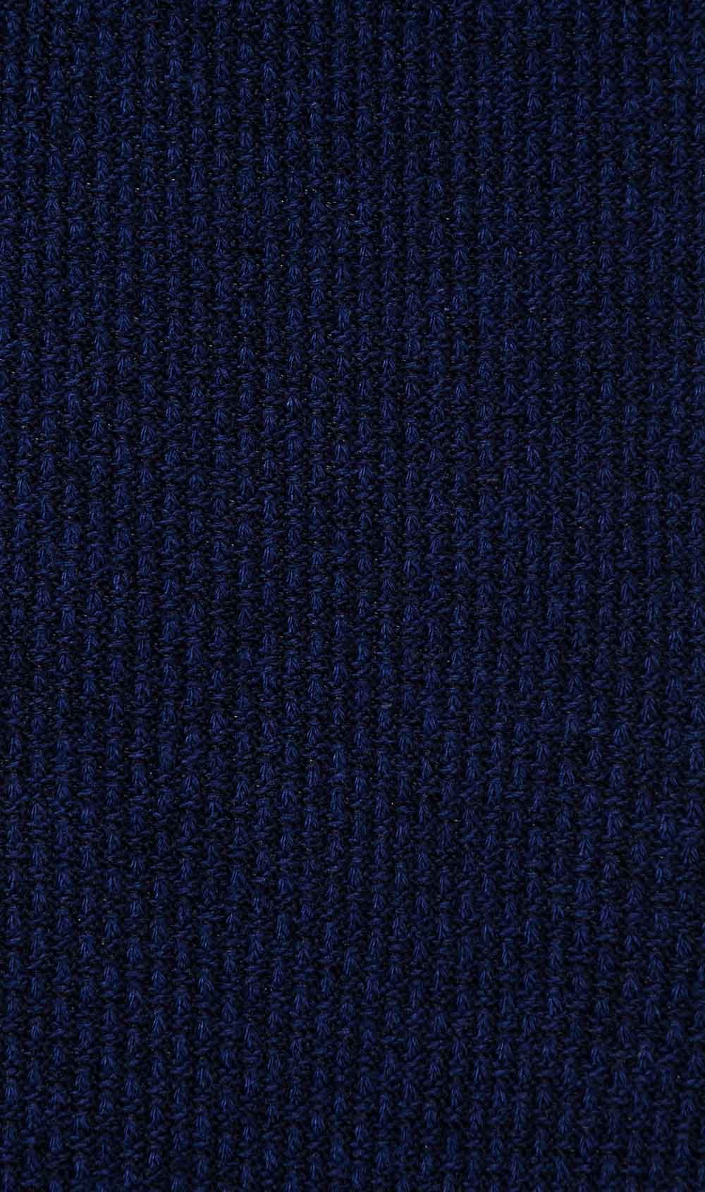 Navy Blue Textured Cotton-Blend Socks Fabric