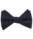 Navy Blue Diagonal Herringbone Self Tied Bow Tie