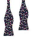 Navy Blue Liberty Floral Flower Self Bow Tie