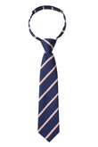 Navy Blue With Peach Stripes Kids Necktie