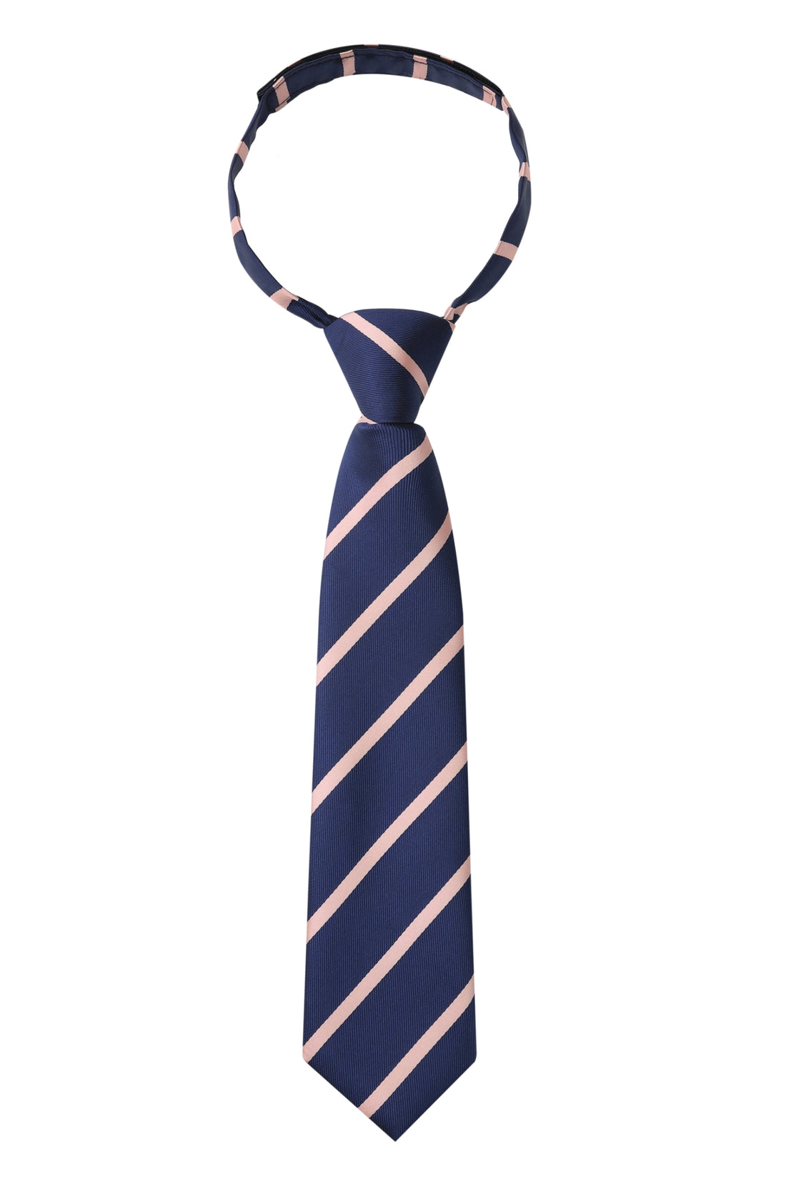 Navy Blue With Peach Stripes Kids Necktie