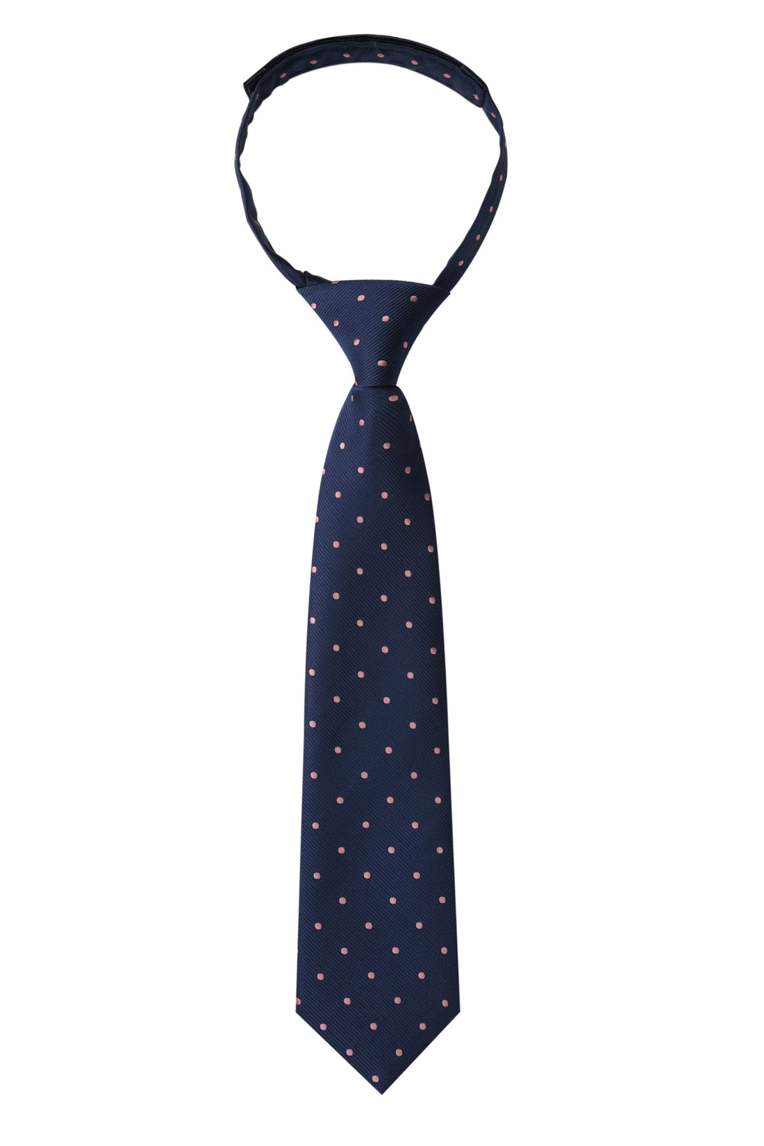 Navy Blue With Pink Polka Dots Kids Necktie