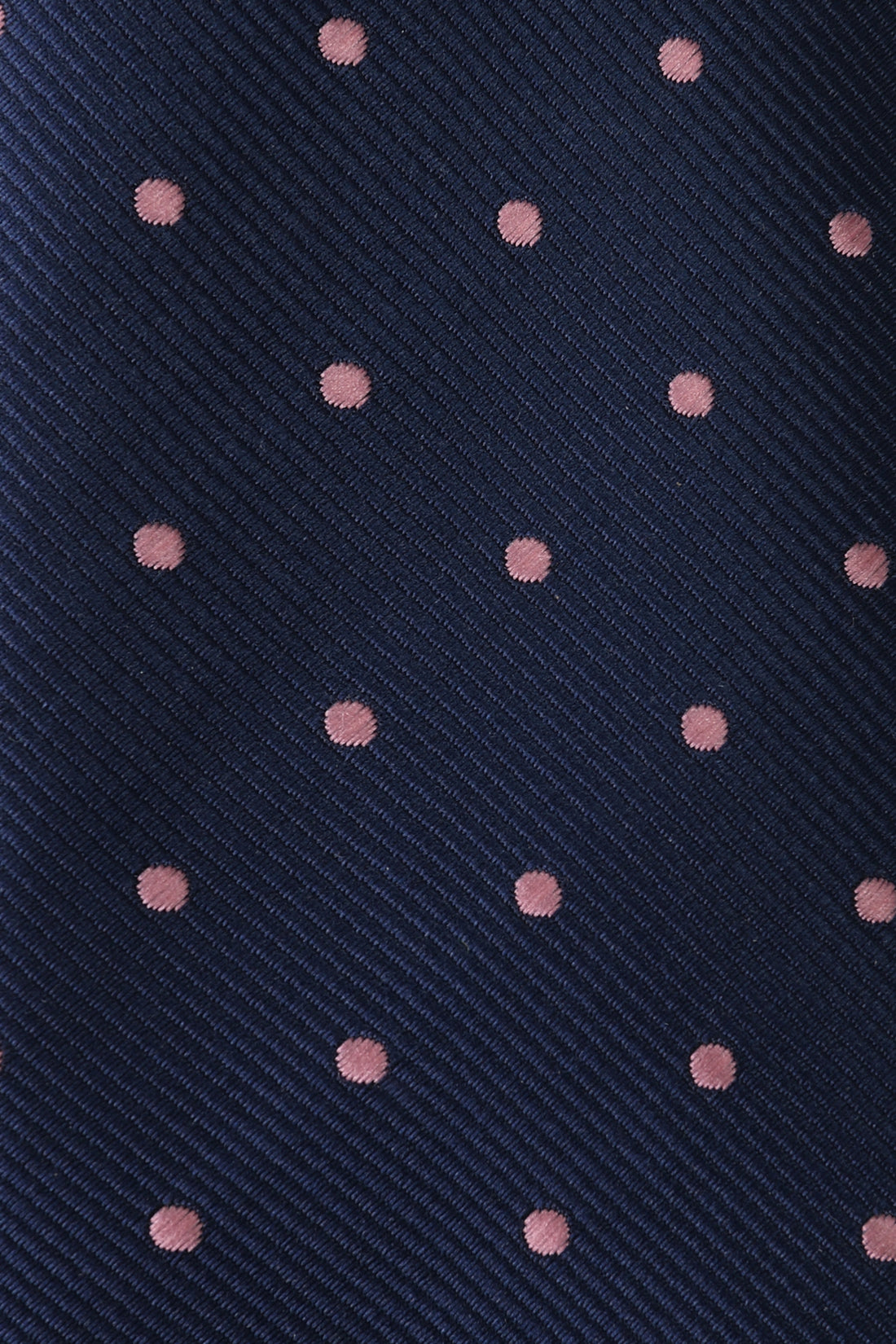 Navy Blue With Pink Polka Dots Kids Necktie Fabric