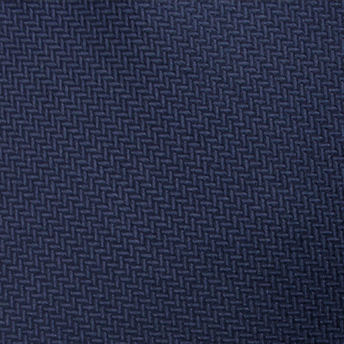 Navy Blue Diagonal Herringbone Pocket Square Fabric