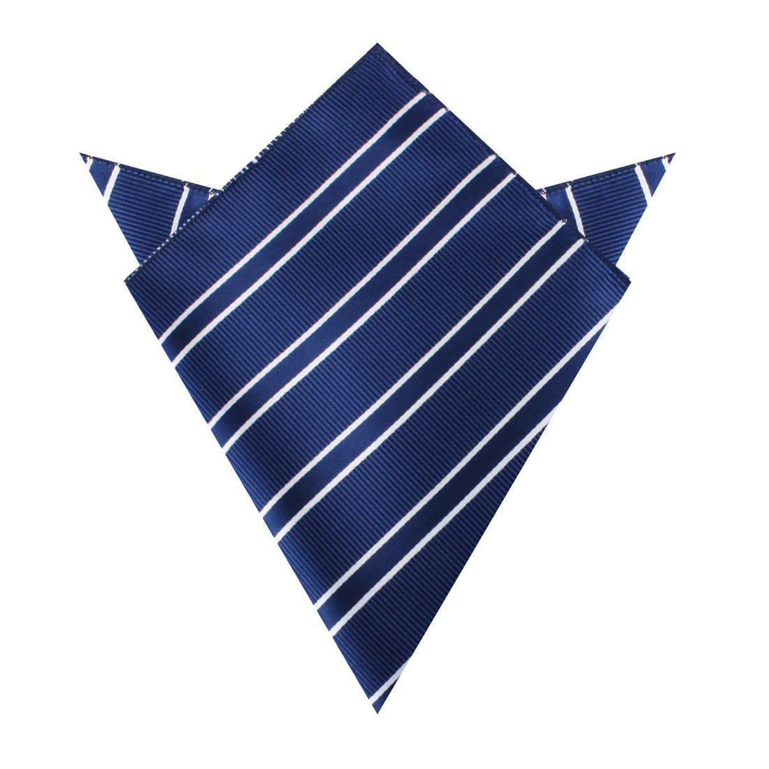 Navy Blue Double Stripe Pocket Square