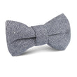 Navy Blue Herringbone Linen Kids Bow Tie