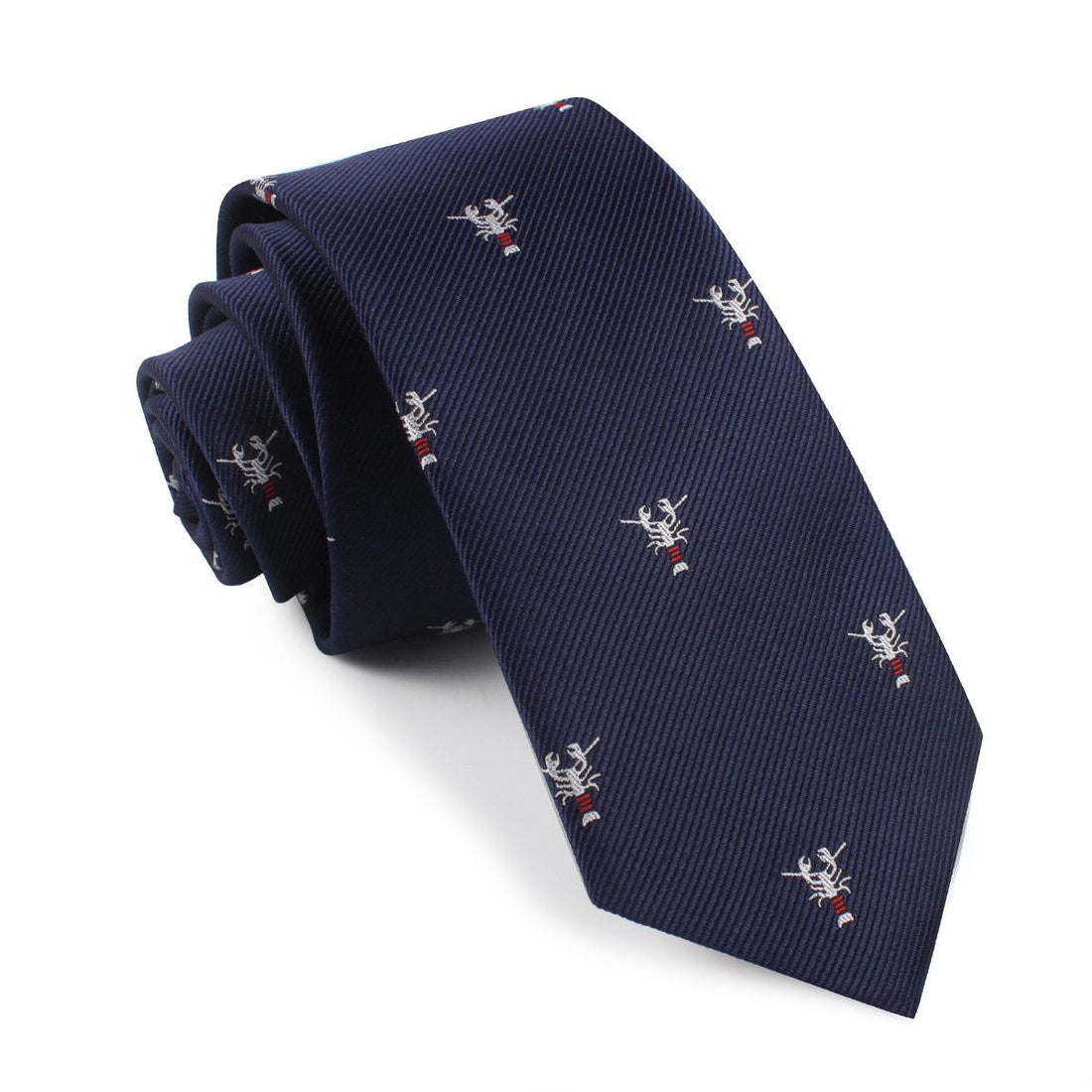 Navy Blue Lobster Skinny Tie