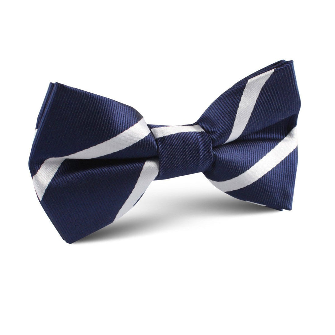 Navy Blue Pencil Stripe Kids Bow Tie