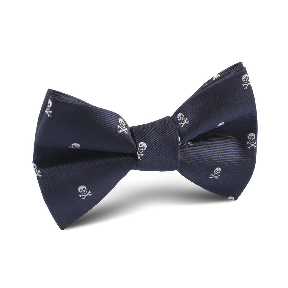 Navy Blue Pirate Skull Kids Bow Tie