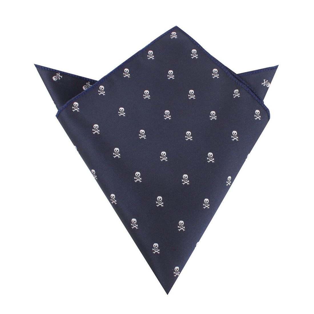 Navy Blue Pirate Skull Pocket Square