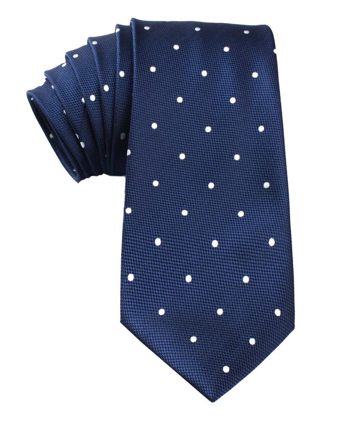 Navy Blue Polka Dots Tie OTAA