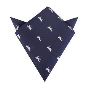 Navy Blue Race Horse Pocket Square