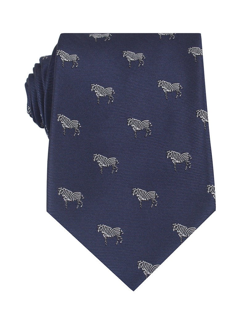 Navy Blue Zebra Necktie