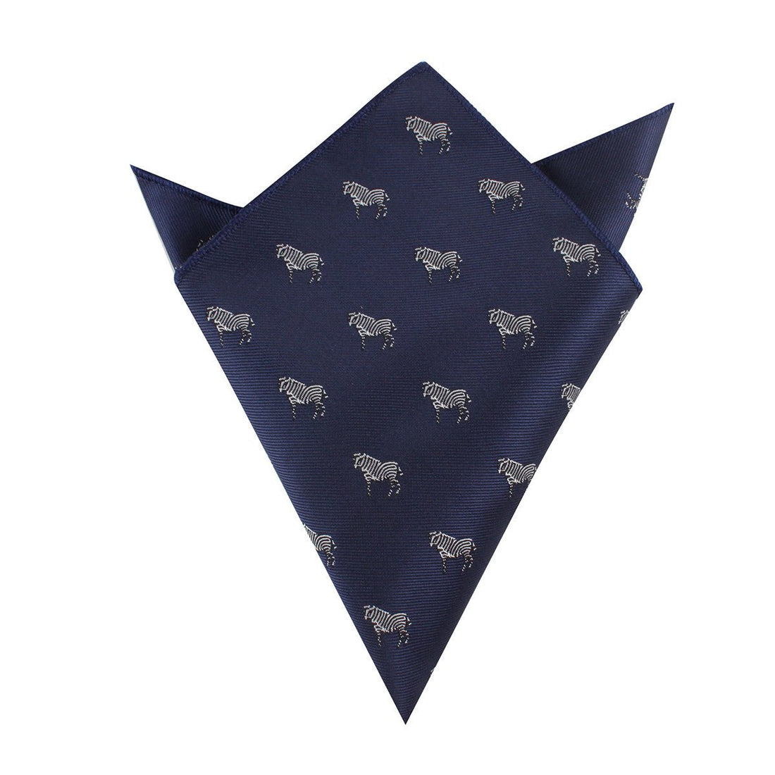 Navy Blue Zebra Pocket Square